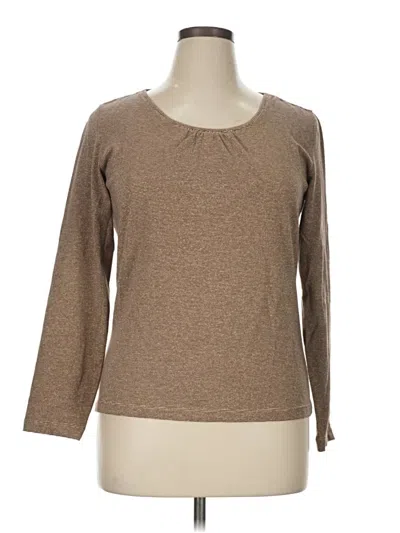 Pre-owned Chico's 3/4 Sleeve T-shirt In Brown