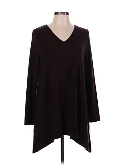 Pre-owned Chico's 3/4 Sleeve T-shirt In Brown