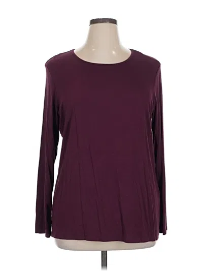 Pre-owned Chico's 3/4 Sleeve T-shirt In Burgundy