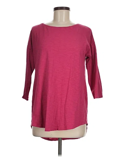 Pre-owned Chico's 3/4 Sleeve T-shirt In Burgundy
