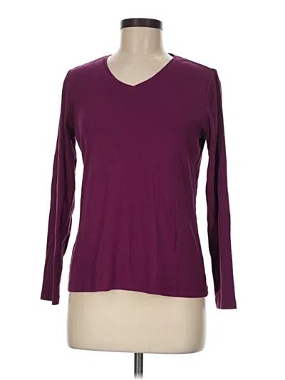 Pre-owned Chico's 3/4 Sleeve T-shirt In Burgundy