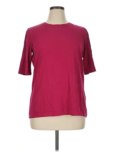 Pre-owned Chico's 3/4 Sleeve T-shirt In Burgundy