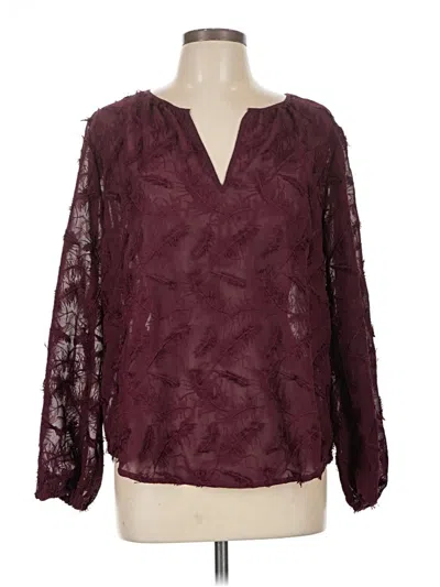 Pre-owned Chico's 3/4 Sleeve T-shirt In Burgundy