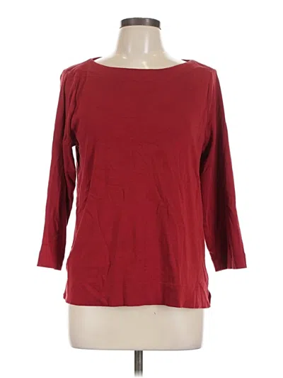 Pre-owned Chico's 3/4 Sleeve T-shirt In Burgundy