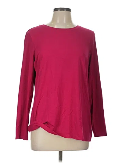 Pre-owned Chico's 3/4 Sleeve T-shirt In Burgundy