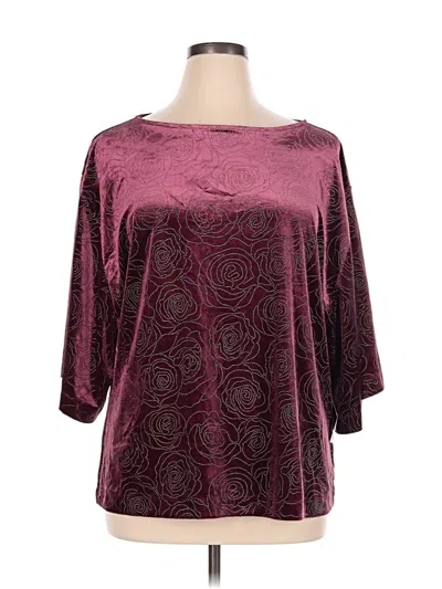 Chico's 3/4 Sleeve T-shirt In Burgundy