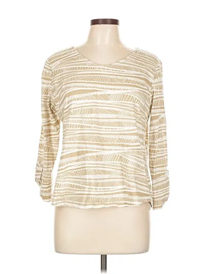 Pre-owned Chico's 3/4 Sleeve T-shirt In Gold