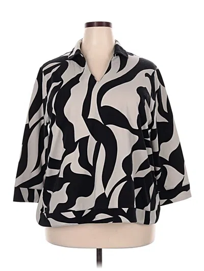 Pre-owned Chico's 3/4 Sleeve T-shirt In Gray