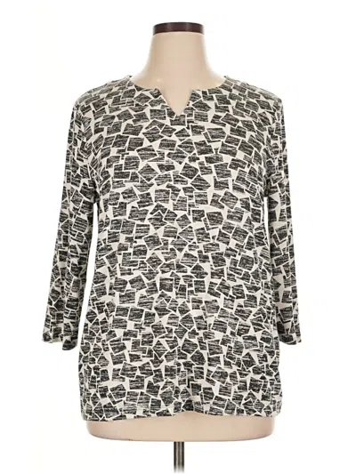 Chico's 3/4 Sleeve T-shirt In Gray