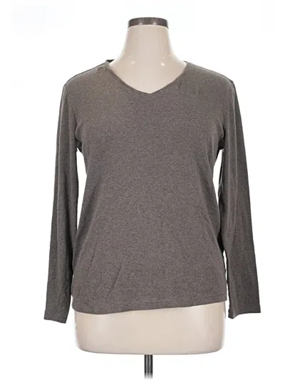 Pre-owned Chico's 3/4 Sleeve T-shirt In Gray