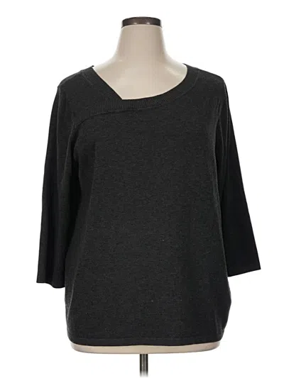 Pre-owned Chico's 3/4 Sleeve T-shirt In Gray