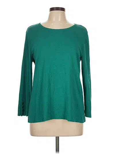 Pre-owned Chico's 3/4 Sleeve T-shirt In Green
