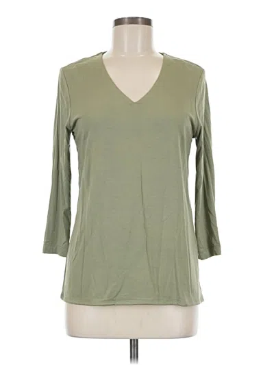 Pre-owned Chico's 3/4 Sleeve T-shirt In Green