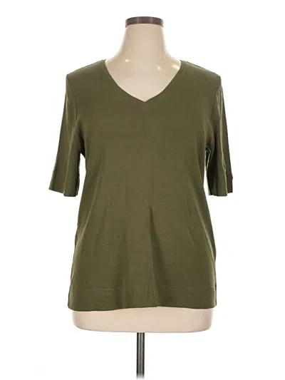 Pre-owned Chico's 3/4 Sleeve T-shirt In Green