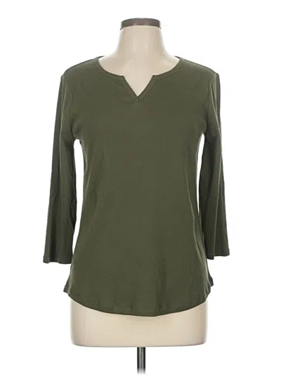 Pre-owned Chico's 3/4 Sleeve T-shirt In Green