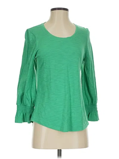 Pre-owned Chico's 3/4 Sleeve T-shirt In Green