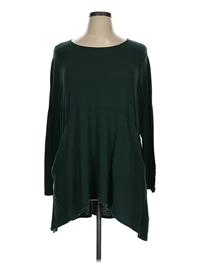 Pre-owned Chico's 3/4 Sleeve T-shirt In Green