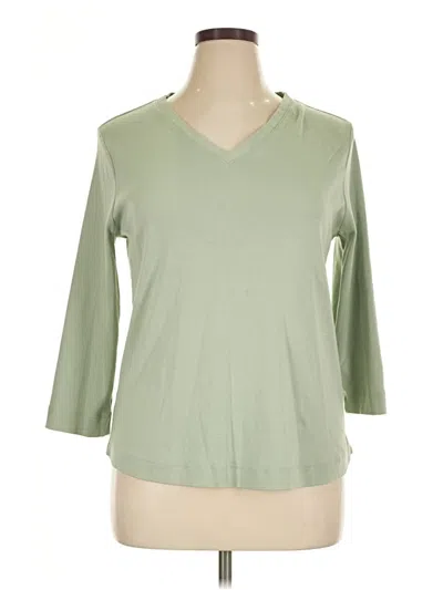 Pre-owned Chico's 3/4 Sleeve T-shirt In Green