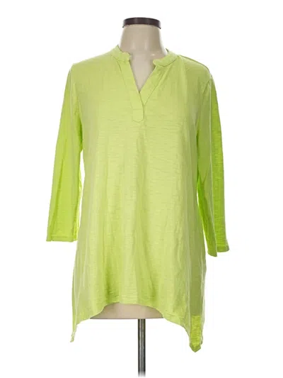 Pre-owned Chico's 3/4 Sleeve T-shirt In Green
