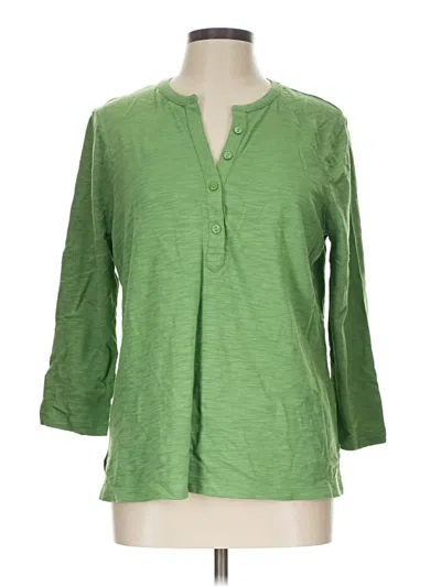 Pre-owned Chico's 3/4 Sleeve T-shirt In Green
