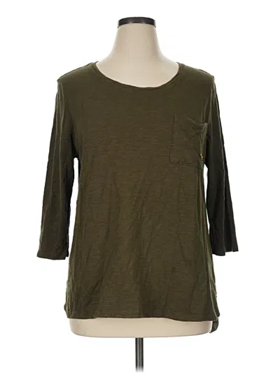 Pre-owned Chico's 3/4 Sleeve T-shirt In Green