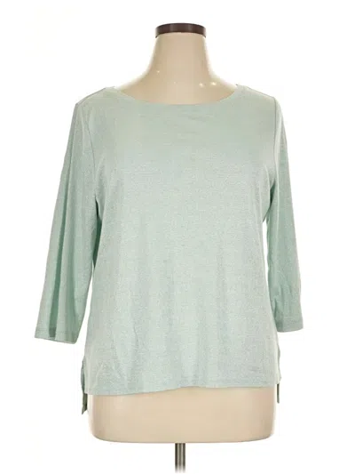 Pre-owned Chico's 3/4 Sleeve T-shirt In Green
