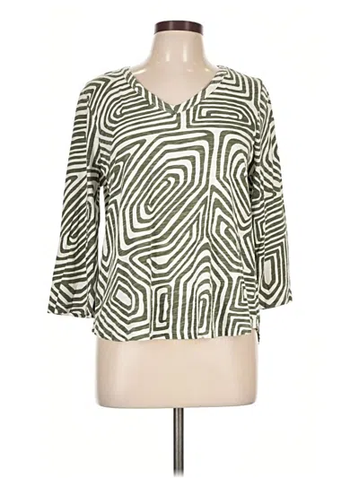 Pre-owned Chico's 3/4 Sleeve T-shirt In Green