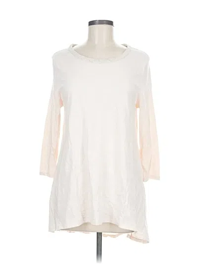 Pre-owned Chico's 3/4 Sleeve T-shirt In Ivory