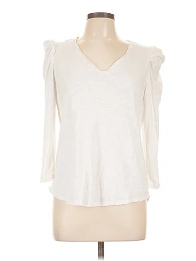 Pre-owned Chico's 3/4 Sleeve T-shirt In Ivory