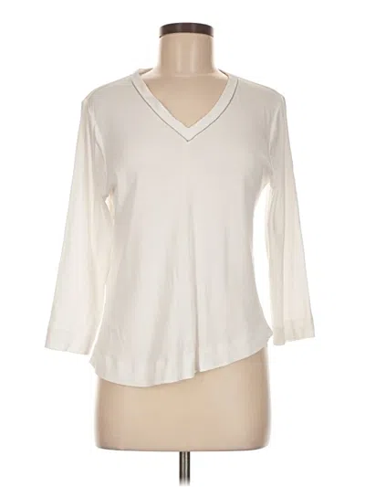 Pre-owned Chico's 3/4 Sleeve T-shirt In Ivory