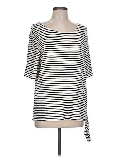 Pre-owned Chico's 3/4 Sleeve T-shirt In Ivory
