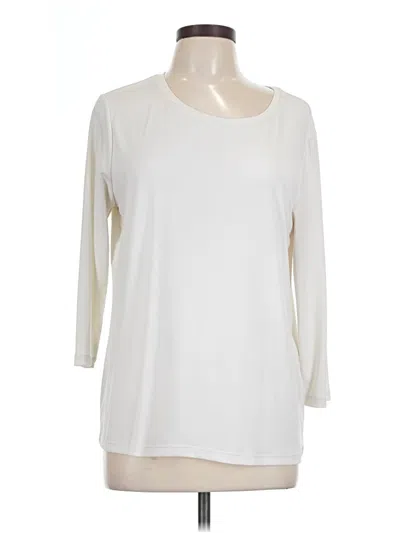 Pre-owned Chico's 3/4 Sleeve T-shirt In Ivory