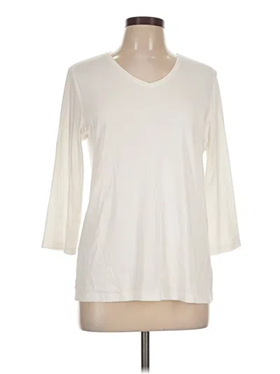 Pre-owned Chico's 3/4 Sleeve T-shirt In Ivory