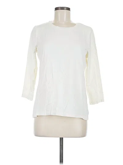 Pre-owned Chico's 3/4 Sleeve T-shirt In Ivory