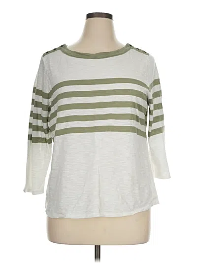 Pre-owned Chico's 3/4 Sleeve T-shirt In Ivory