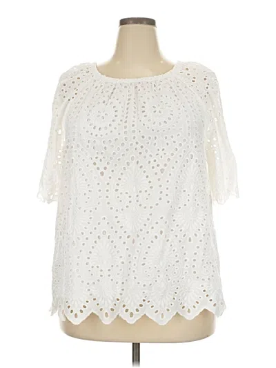 Pre-owned Chico's 3/4 Sleeve T-shirt In Ivory