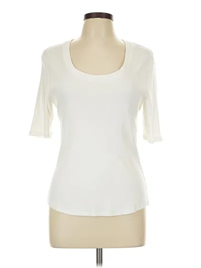 Pre-owned Chico's 3/4 Sleeve T-shirt In Ivory