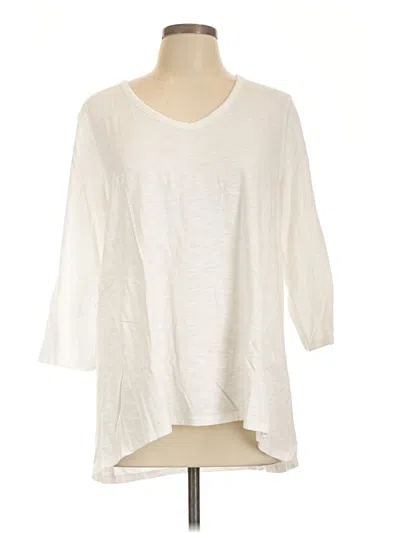 Pre-owned Chico's 3/4 Sleeve T-shirt In Ivory