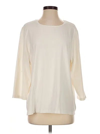 Pre-owned Chico's 3/4 Sleeve T-shirt In Ivory