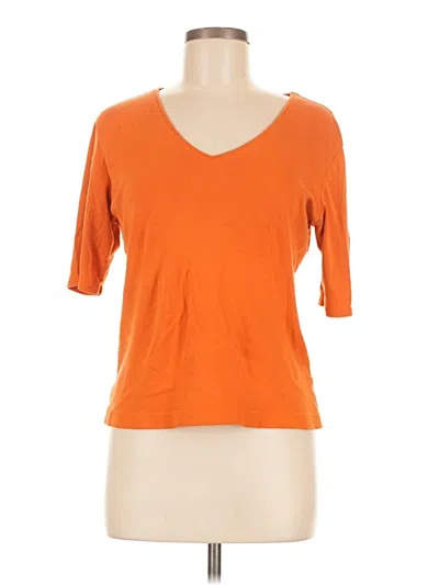 Pre-owned Chico's 3/4 Sleeve T-shirt In Orange