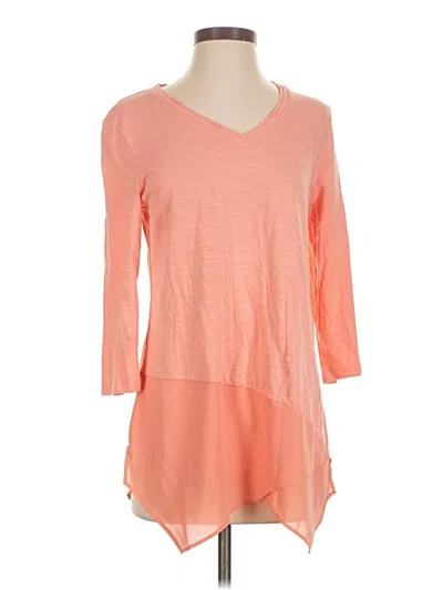 Pre-owned Chico's 3/4 Sleeve T-shirt In Orange