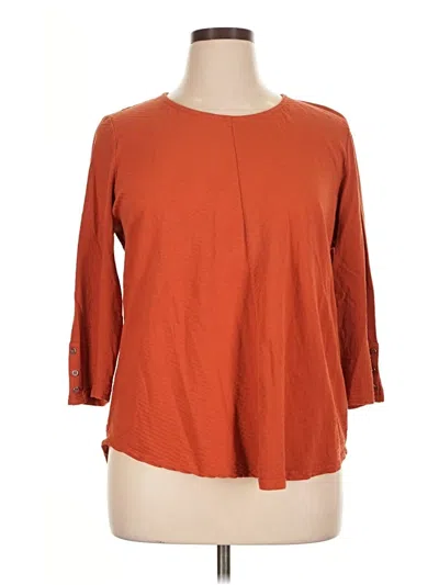 Pre-owned Chico's 3/4 Sleeve T-shirt In Orange