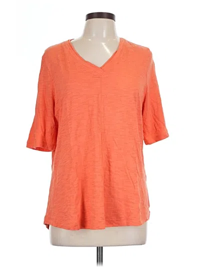 Pre-owned Chico's 3/4 Sleeve T-shirt In Orange
