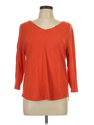 Pre-owned Chico's 3/4 Sleeve T-shirt In Orange