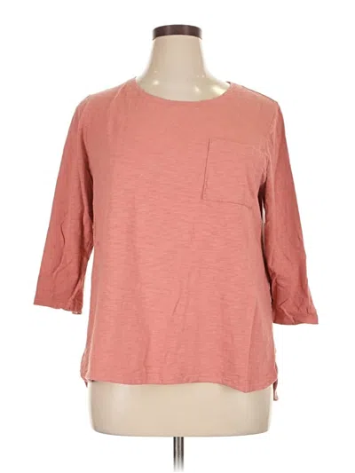 Pre-owned Chico's 3/4 Sleeve T-shirt In Pink