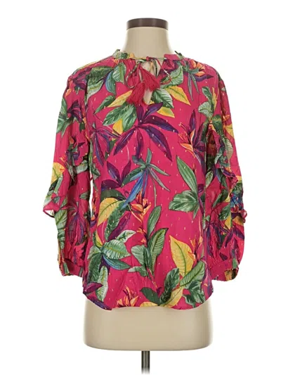 Pre-owned Chico's 3/4 Sleeve T-shirt In Pink