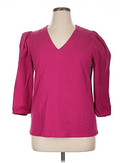 Pre-owned Chico's 3/4 Sleeve T-shirt In Pink