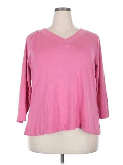 Pre-owned Chico's 3/4 Sleeve T-shirt In Pink