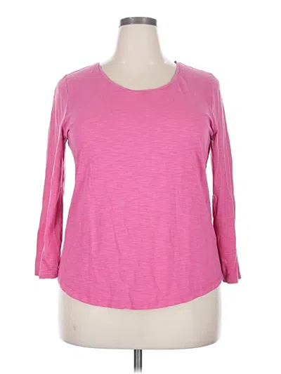 Pre-owned Chico's 3/4 Sleeve T-shirt In Pink