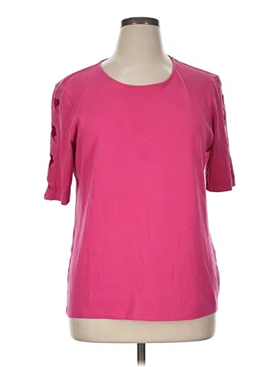 Pre-owned Chico's 3/4 Sleeve T-shirt In Pink